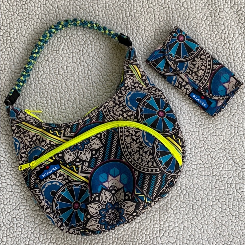 Kavu Rope Bag Purse Handbag and Matching Wallet
